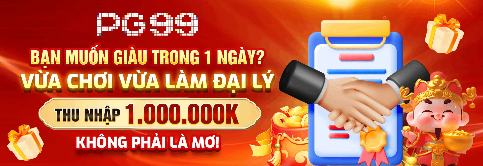 thành viên đăng ký làm đại lý PG99 nhận ngay 1 triệu đồng